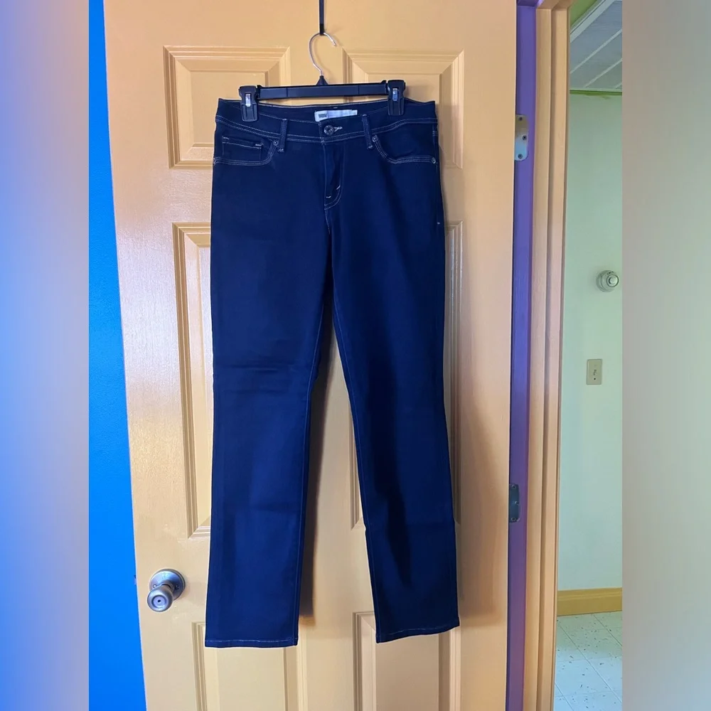 Levi Curvy 529 Skinny Leg Dark Blue - Picture 1 of 9